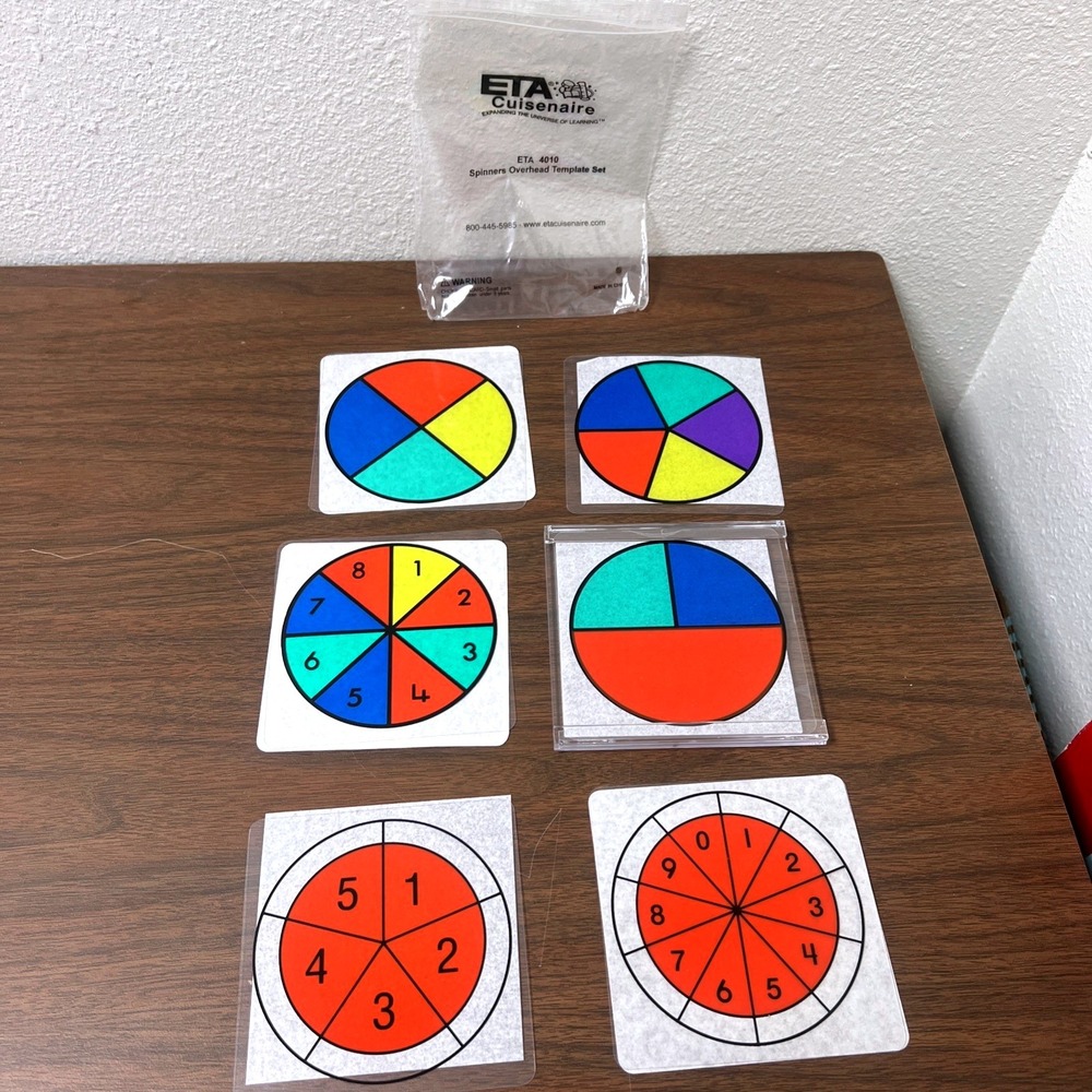 ETA spinners For Overhead Projector Set ETA 4010 Set Of 6 Templates CUISENAIRE